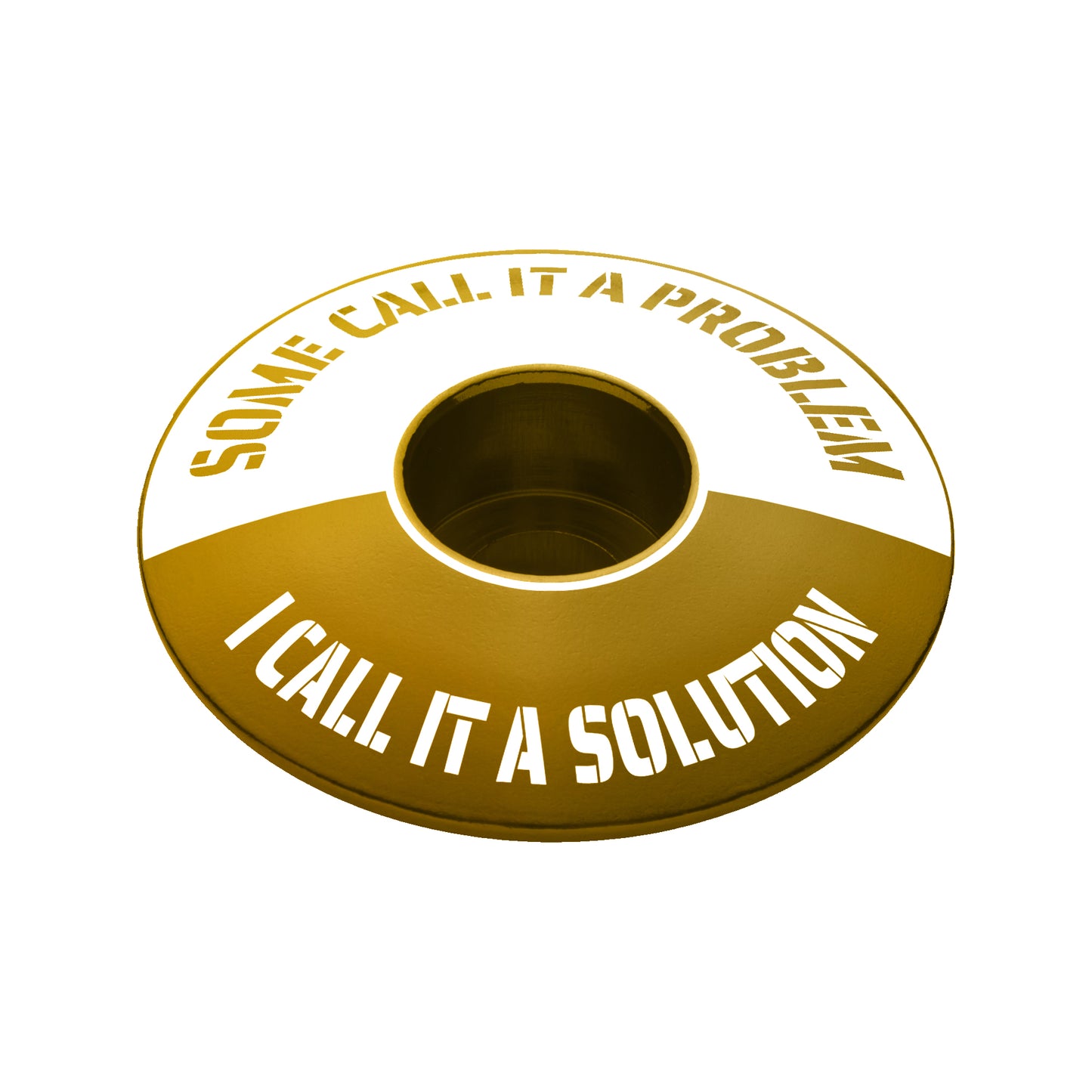Gold bicycle headset cap for a custom touch to your bike components and stem cap.