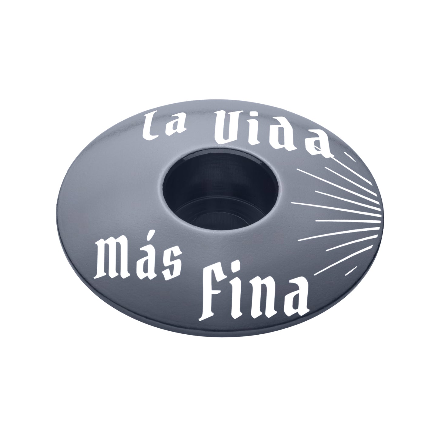 Gray bike headset cap for a neutral and versatile style.