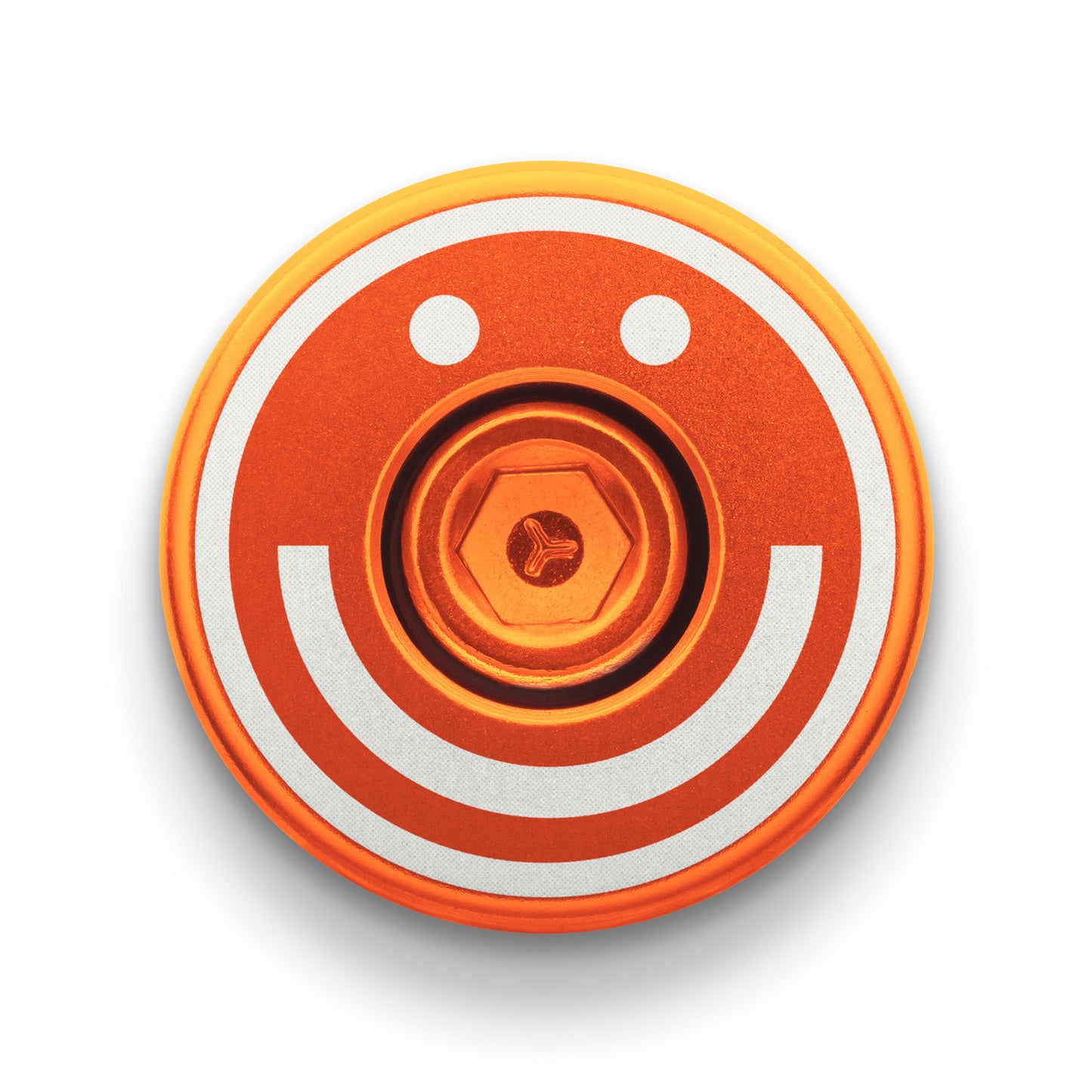 Orange bicycle bar end plugs for secure handlebar fit.