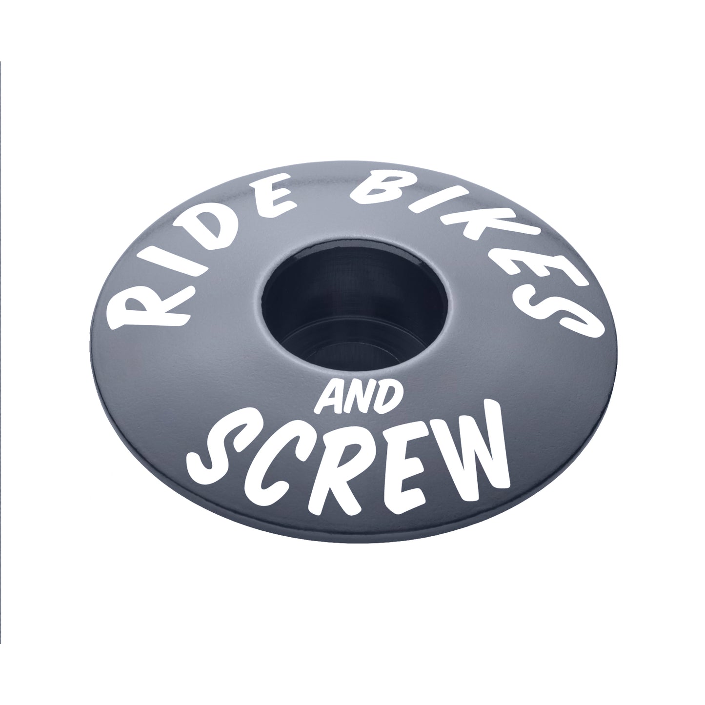 Gray bike stem cap designed for 1 1/8" steerer tube an essential cycling top cap.