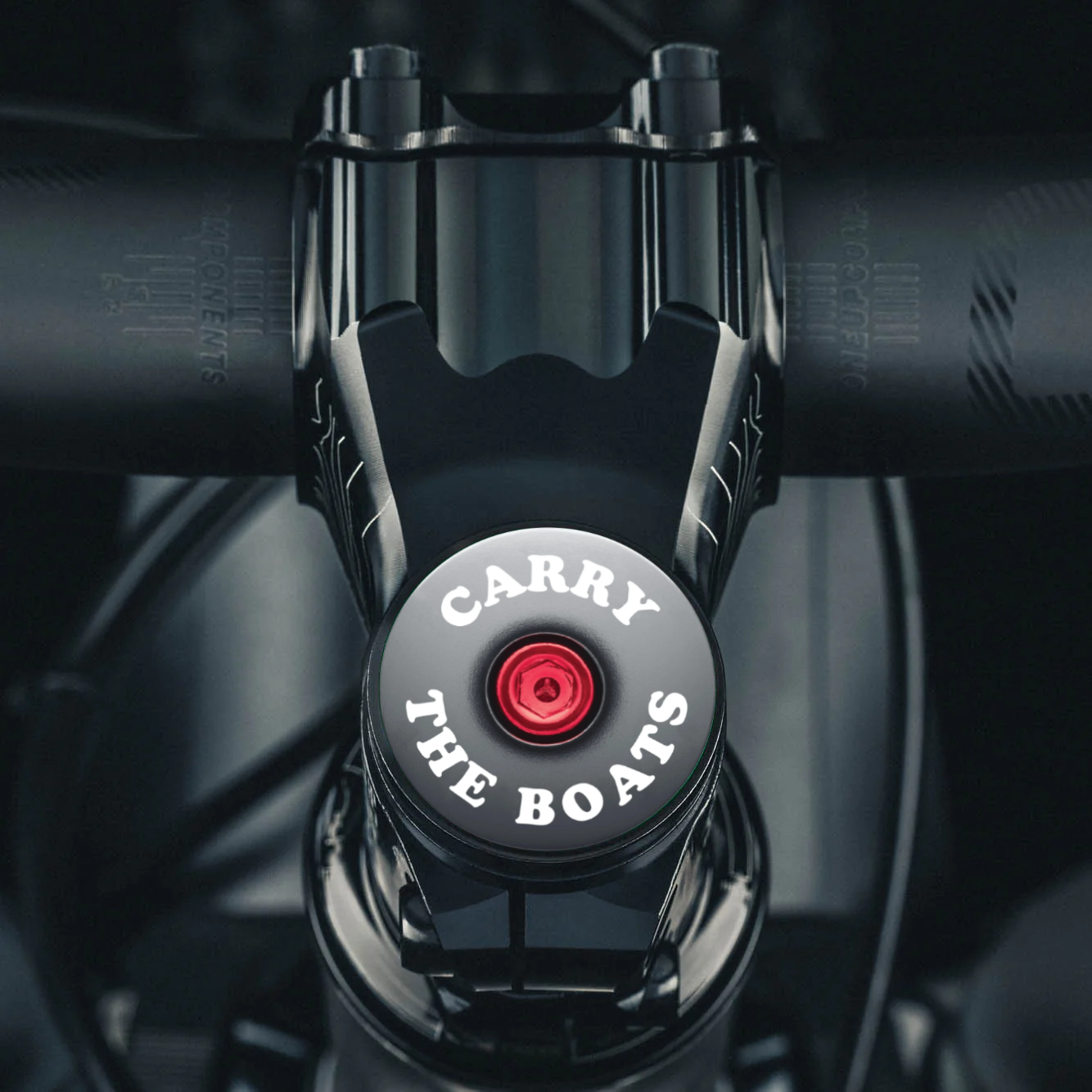 Carry the boats Bicycle Headset Cap - Black bicycle headset cap for mountain bikes and road bikes.