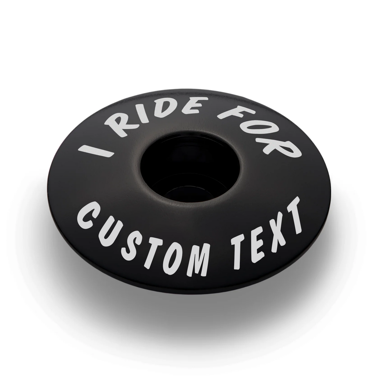 Black bike headset cap made of durable aluminum for custom personalization