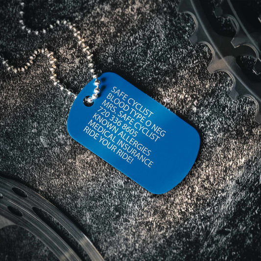 D.I.C.E. Bicycle Safety Emergency ID Tag Necklace