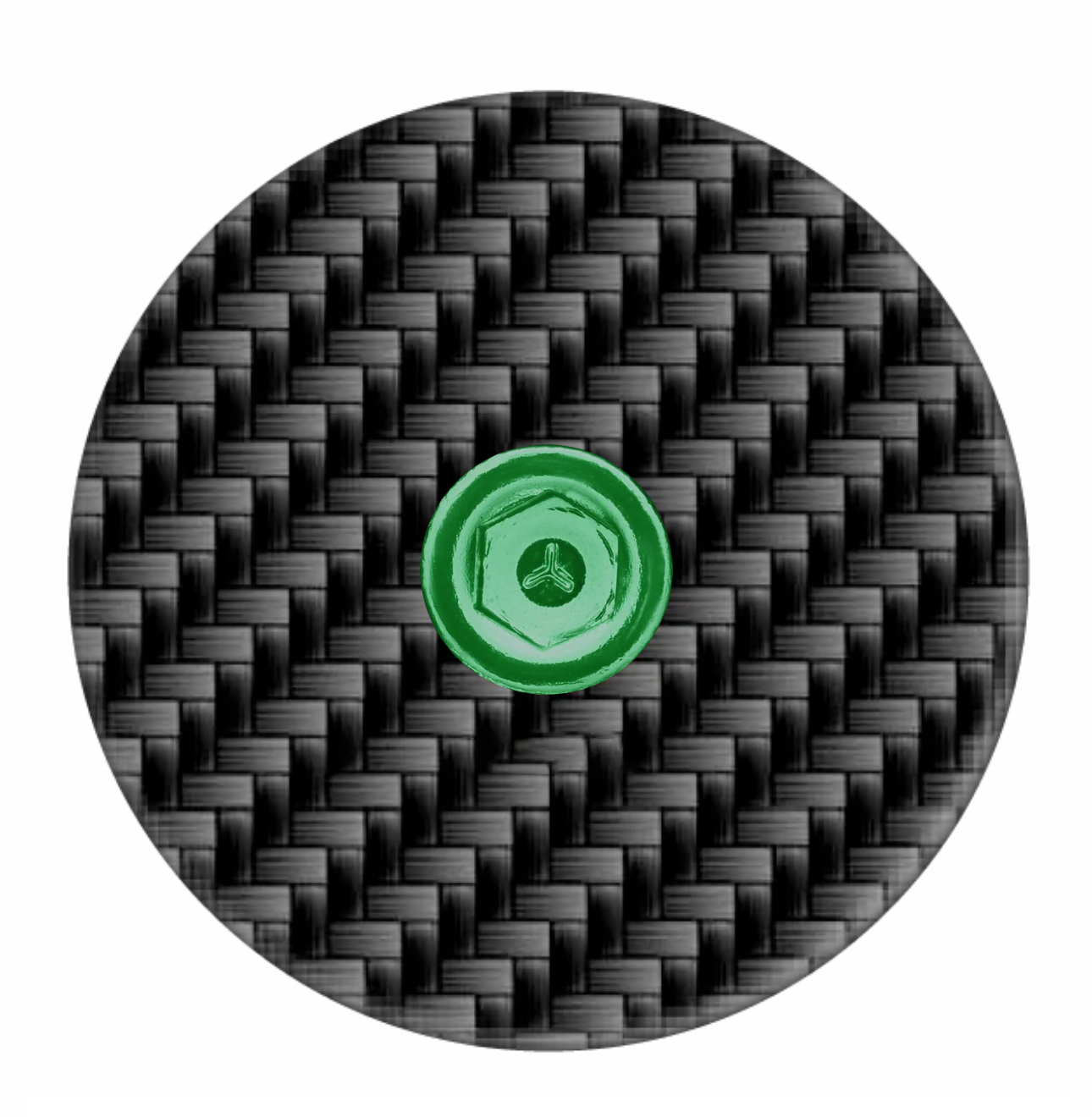 Dark green custom stem cap for a subtle and stylish upgrade.