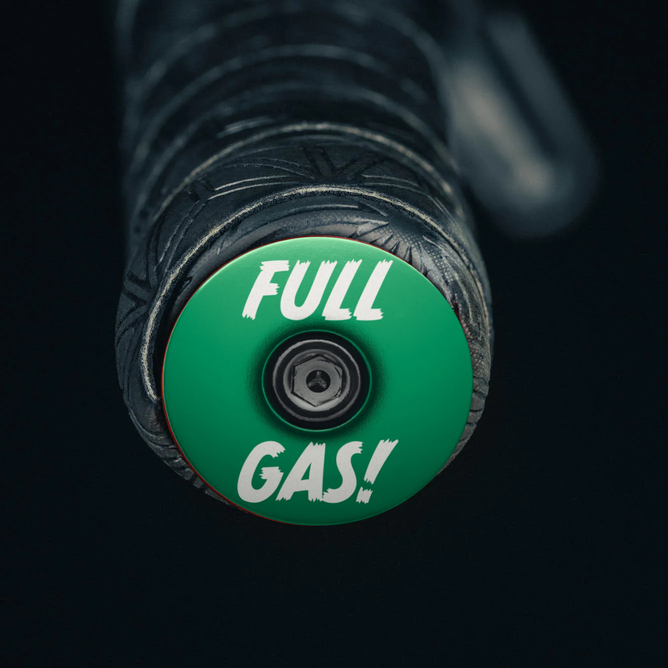 Full Gas! Custom - Dark green bicycle bar end plugs for mountain or road bikes