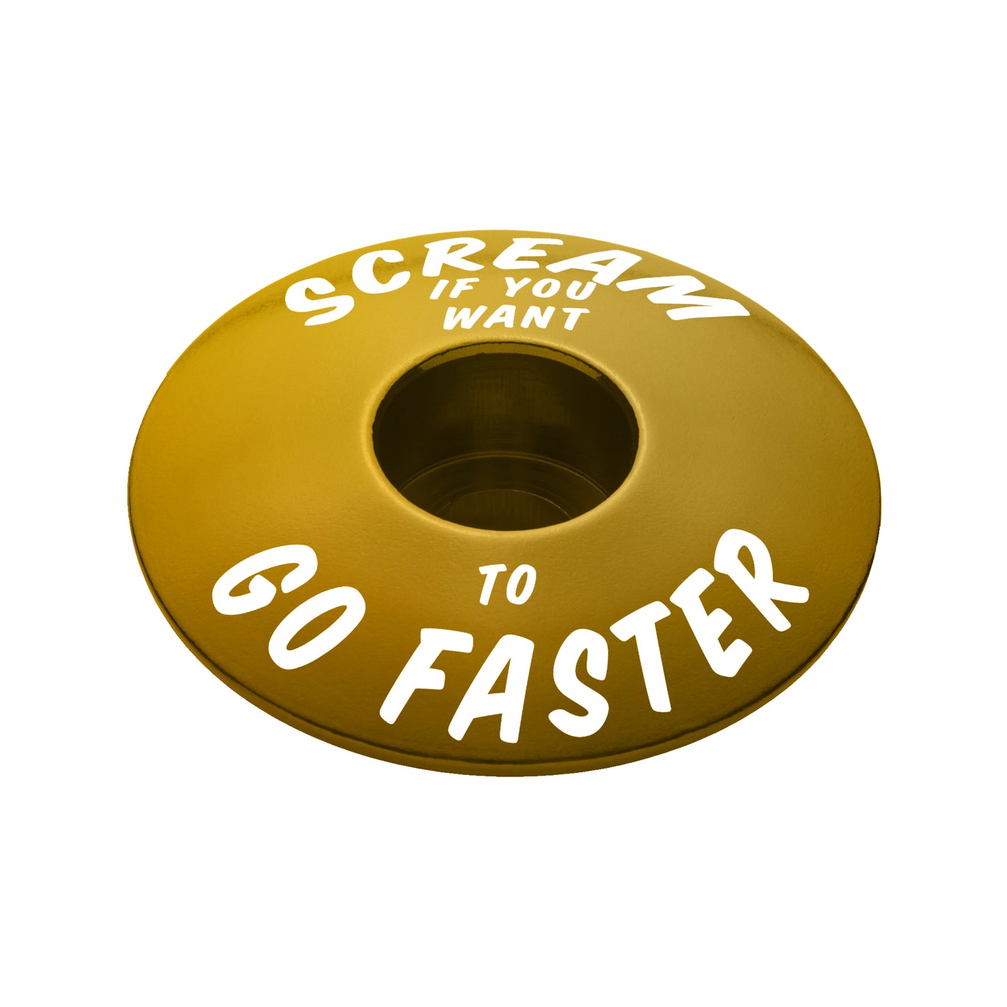 Gold bicycle headset top cap made from strong 6061 aluminum, a perfect addition to your bike components