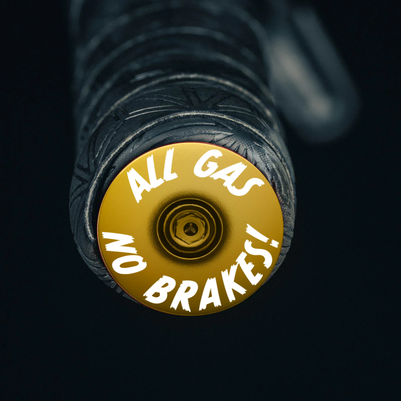 Gold bike bar end plugs compatible with road and mtb handlebars