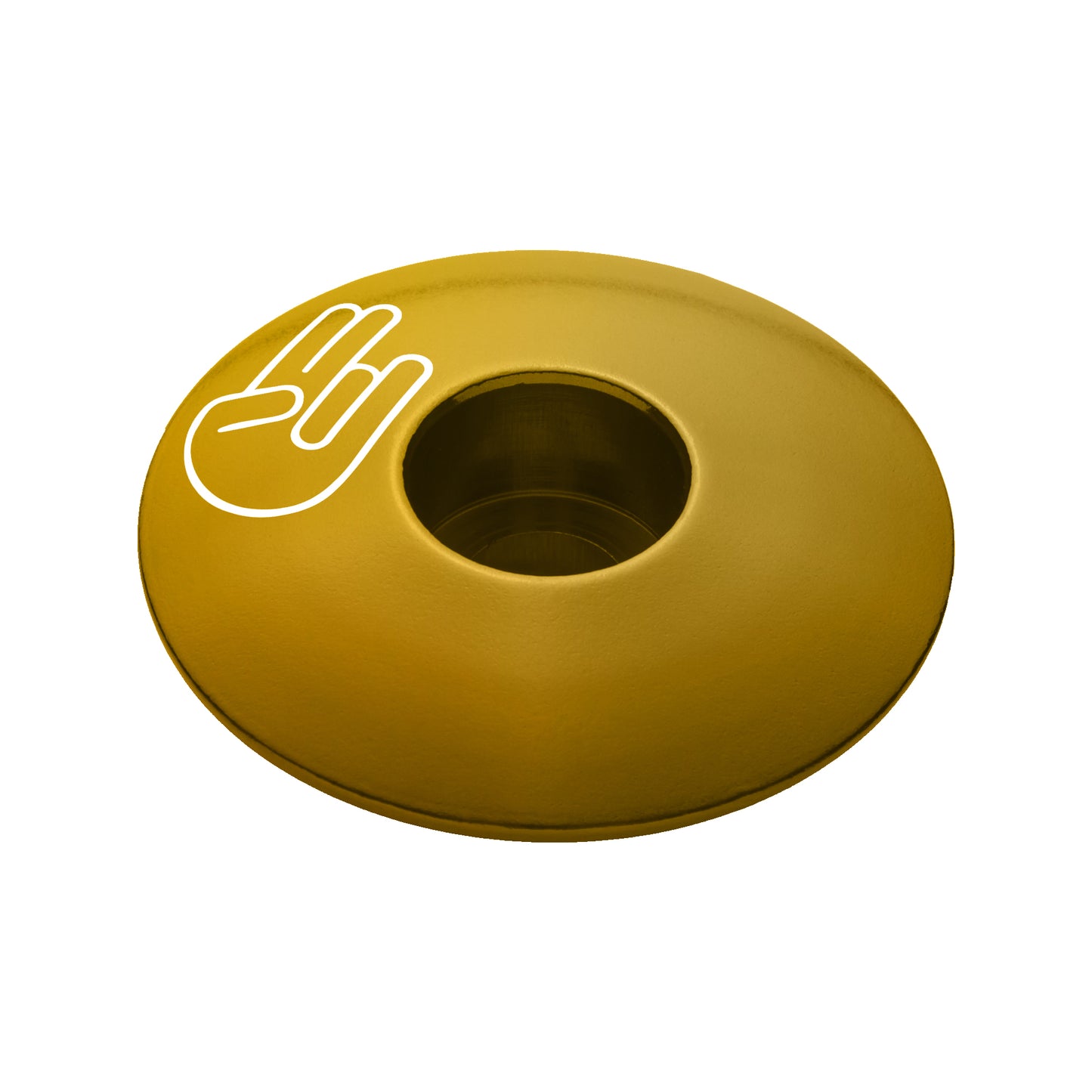 Gold bike stem cap made of anodized aluminum a great choice for safety-focused cyclists.