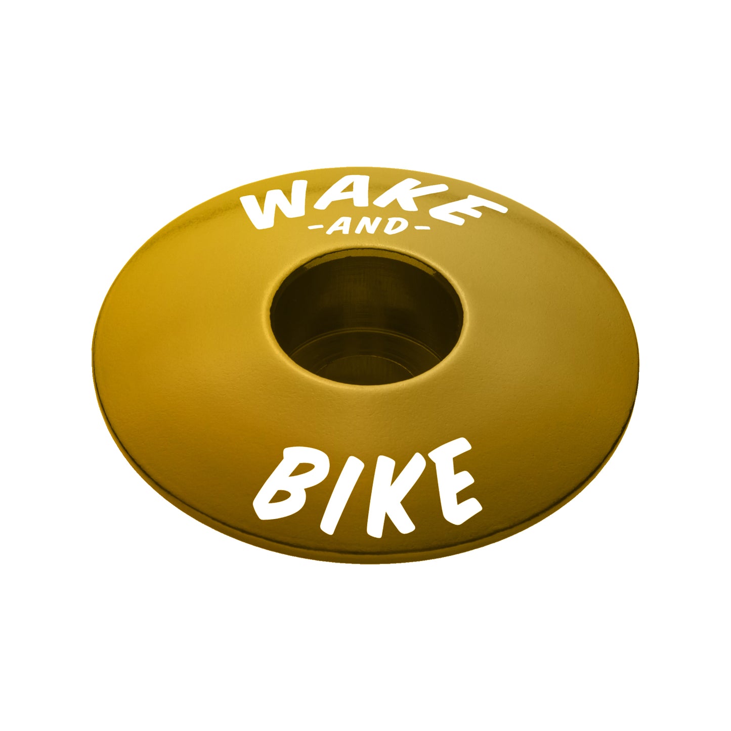 Gold bike stem cap to match your bike equipment with style and durability.