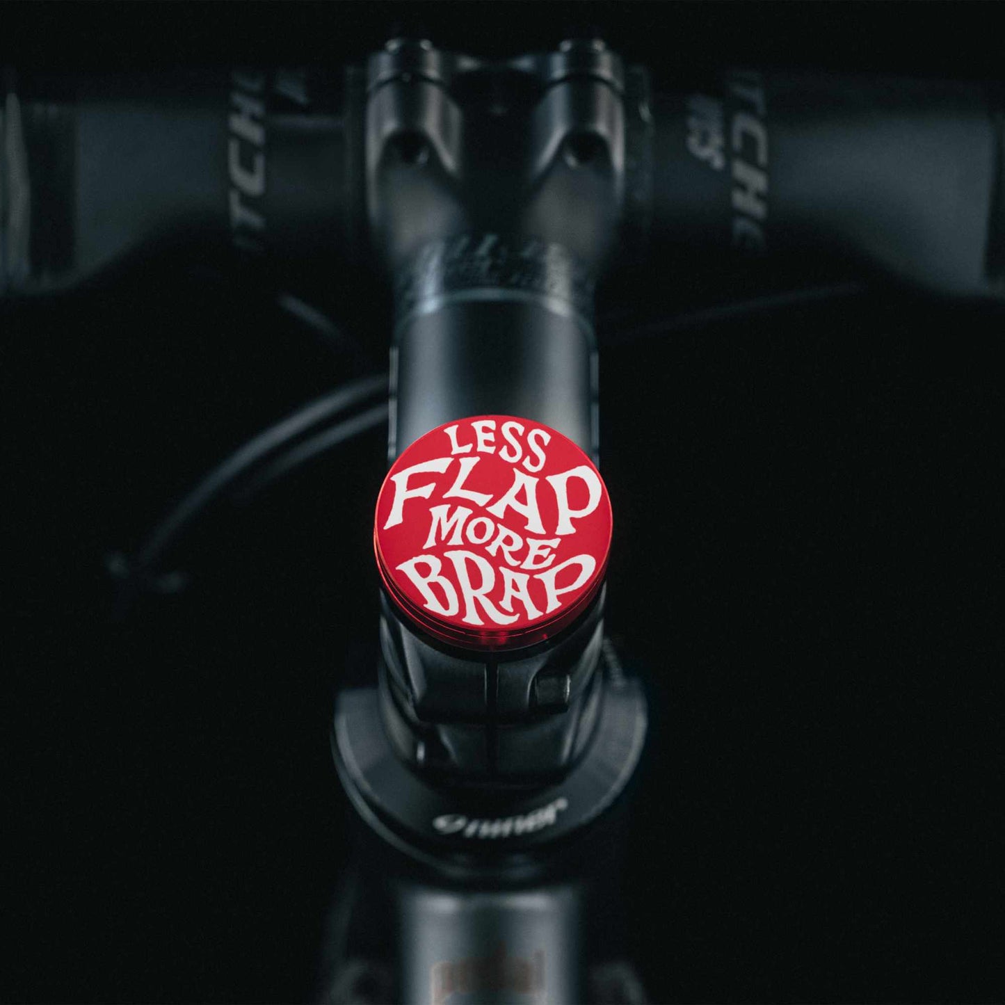 Less Flap More Brap - Shapeshifter Bicycle Headset Cap with flat top design crafted for a sleek and custom look on modern bicycles.