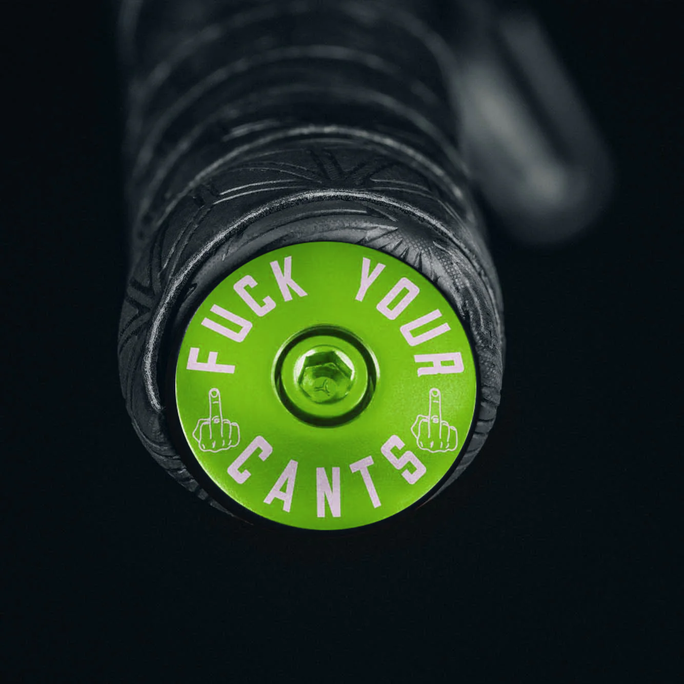 Lime green bike bar end plugs are designed for durability and easy road or mountain bike use
