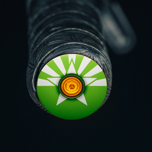 Lime green bike bar end plugs for road or mountain biking - Dispatch Bike