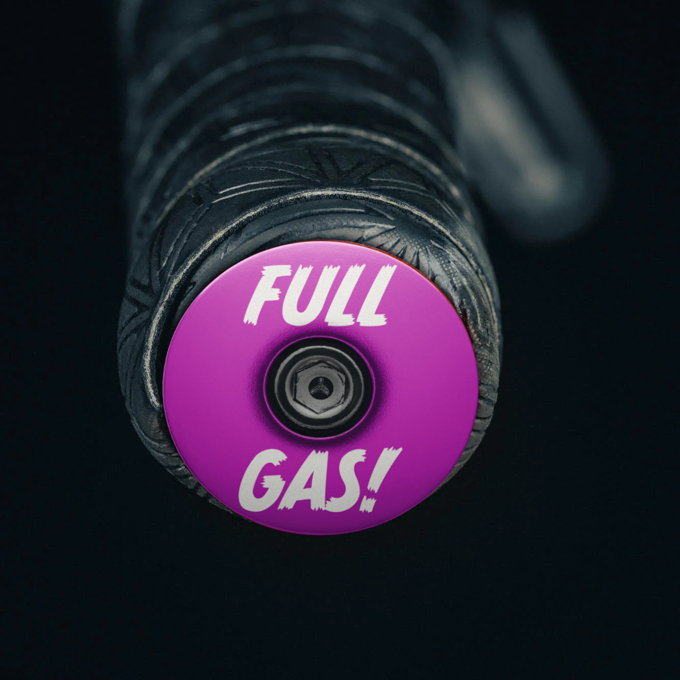 Full Gas! Custom - Purple mtb bar end plugs for mountain bike handlebars