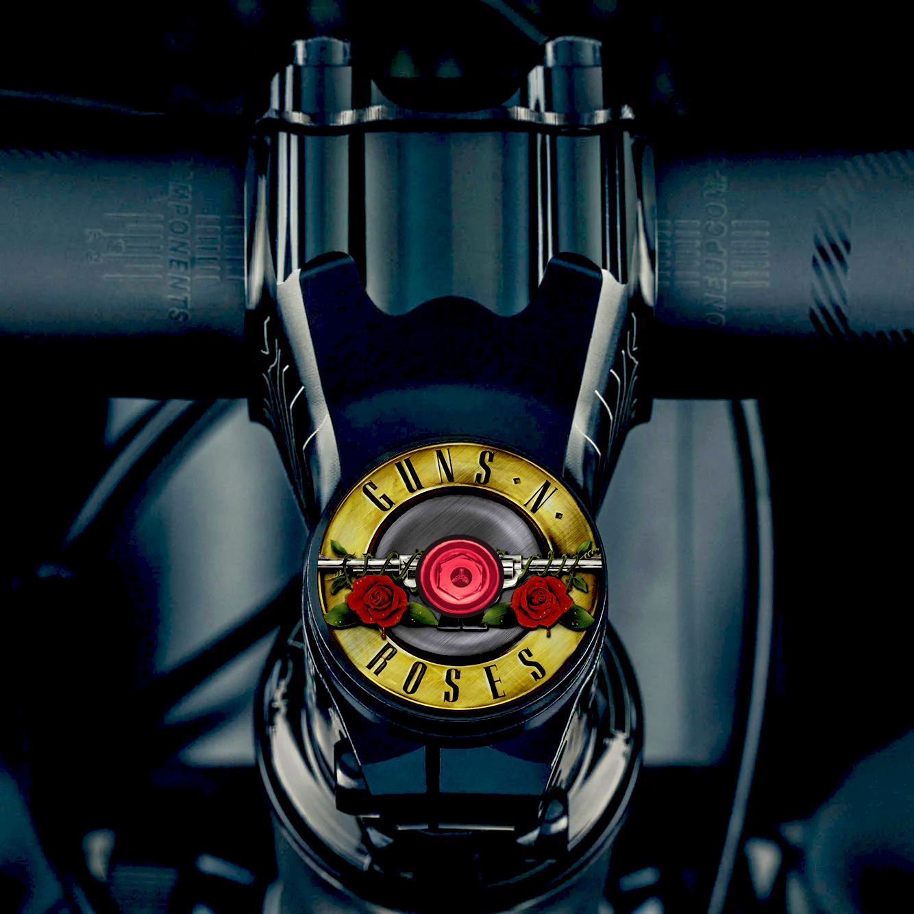 Red bike top cap compatible with 1 1/8-inch steerer tube for cycling customization.