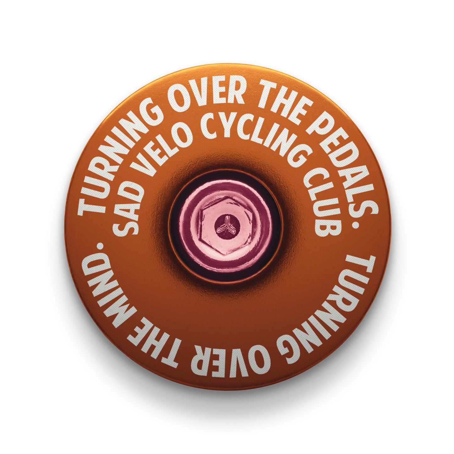 Brown custom stem cap, perfect for personalizing your bike with custom bicycle accessories.