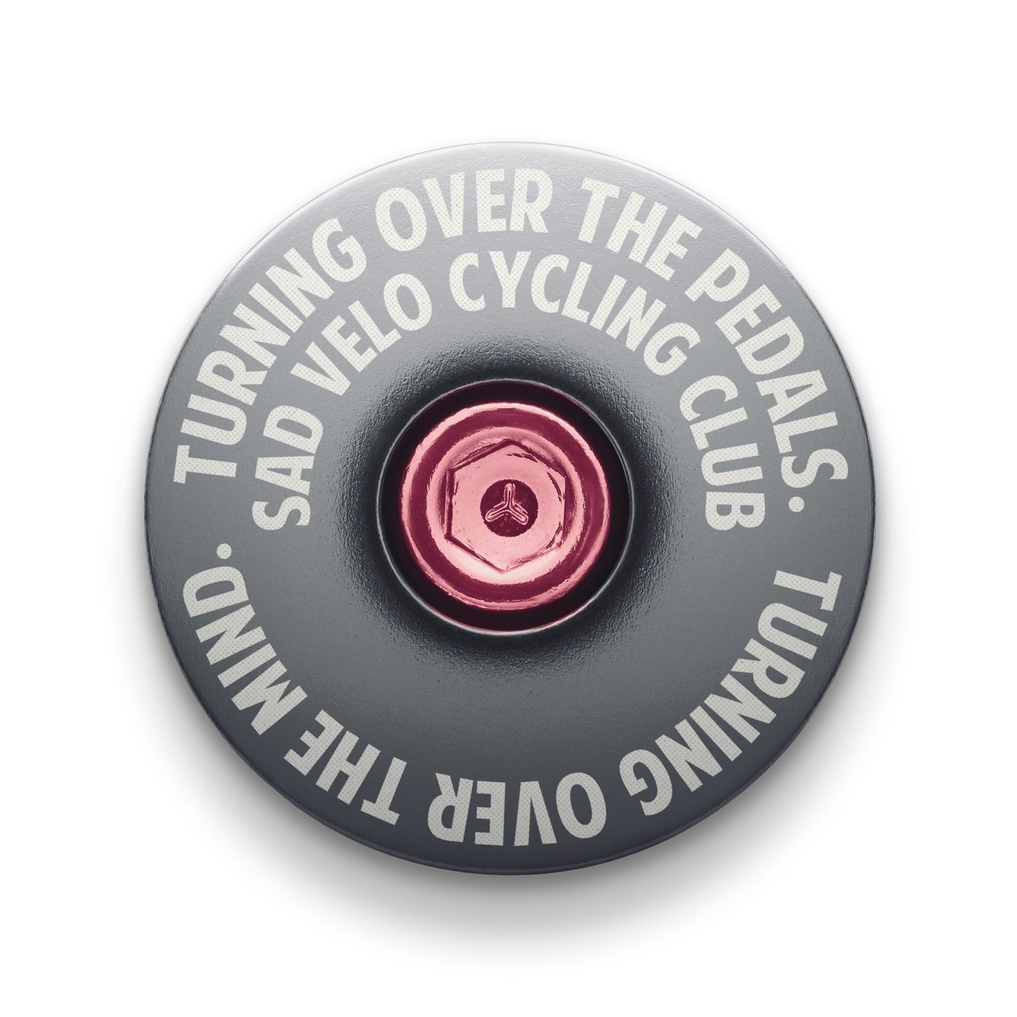 Gray headset cap, ideal for any cycling enthusiast looking to personalize their bike setup.