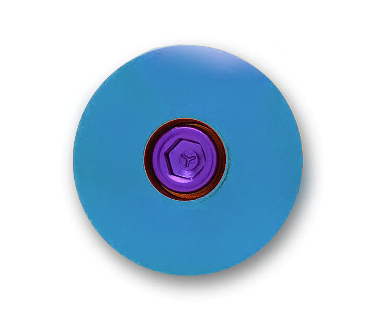 The sleek blue top cap is for bike enthusiasts seeking custom bicycle accessories.