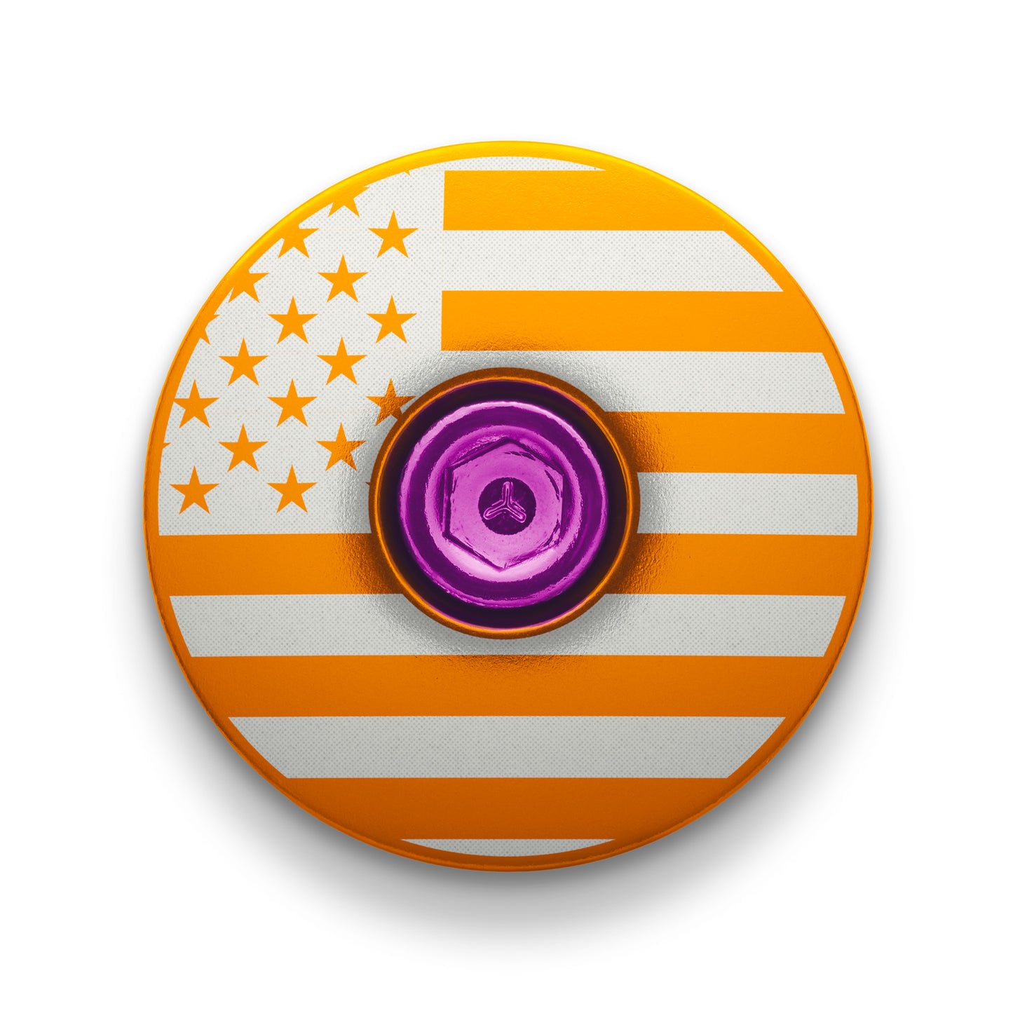 Vibrant orange headset top cap made to fit 1 1/8-inch steerer tubes