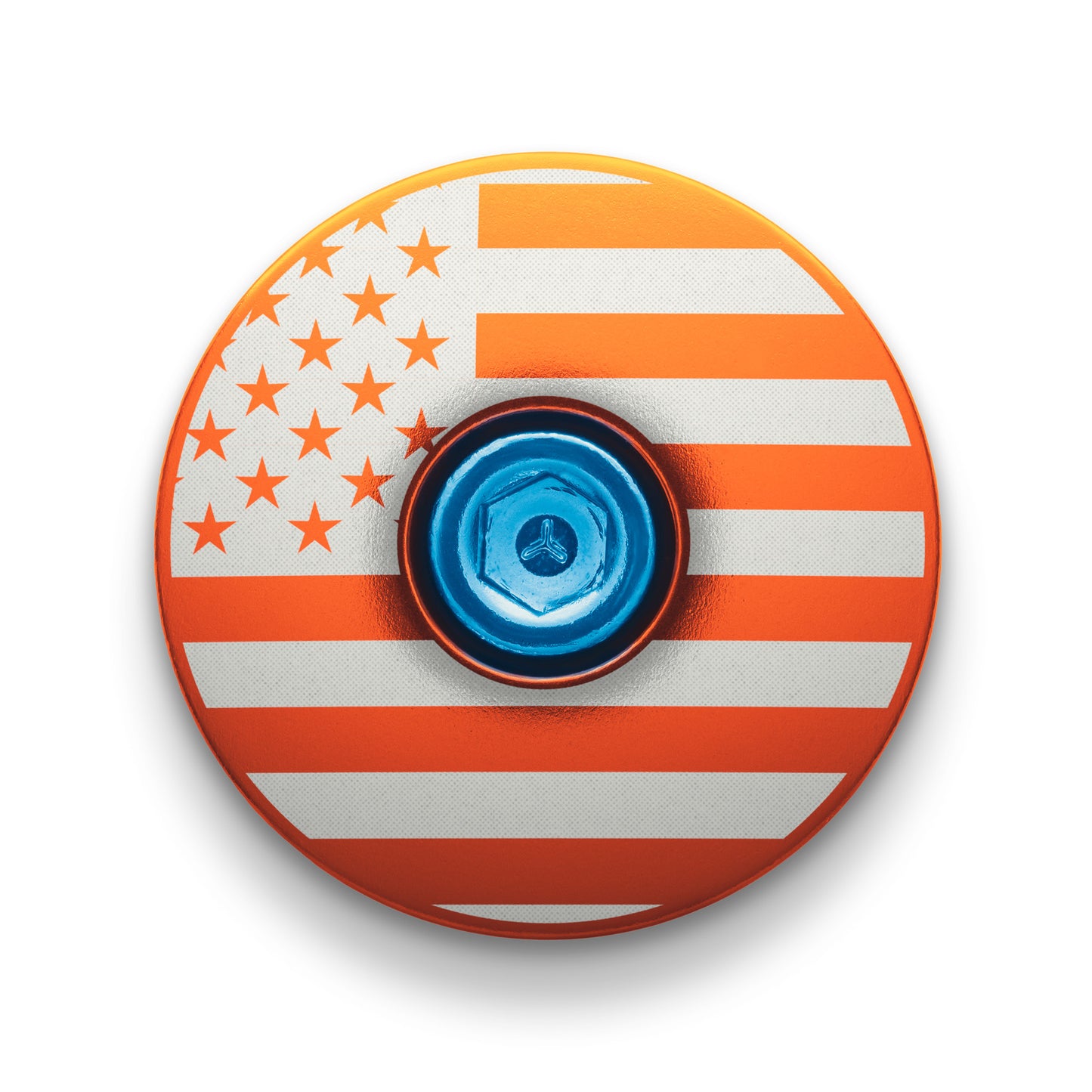 Burnt orange personalized stem cap perfect for unique bike components