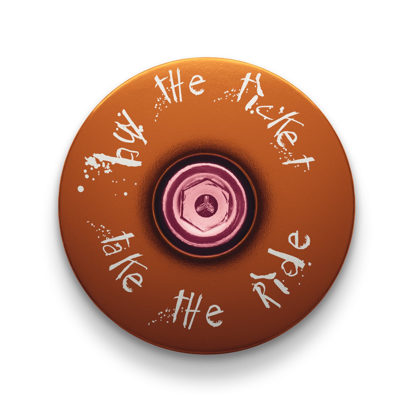 Brown bicycle headset cap made from durable anodized aluminum.