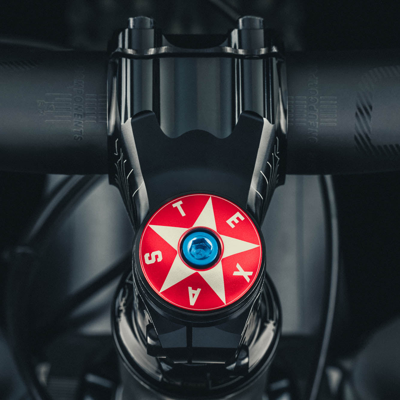 Texas Bicycle Headset Cap with a star design and bold Texas lettering.