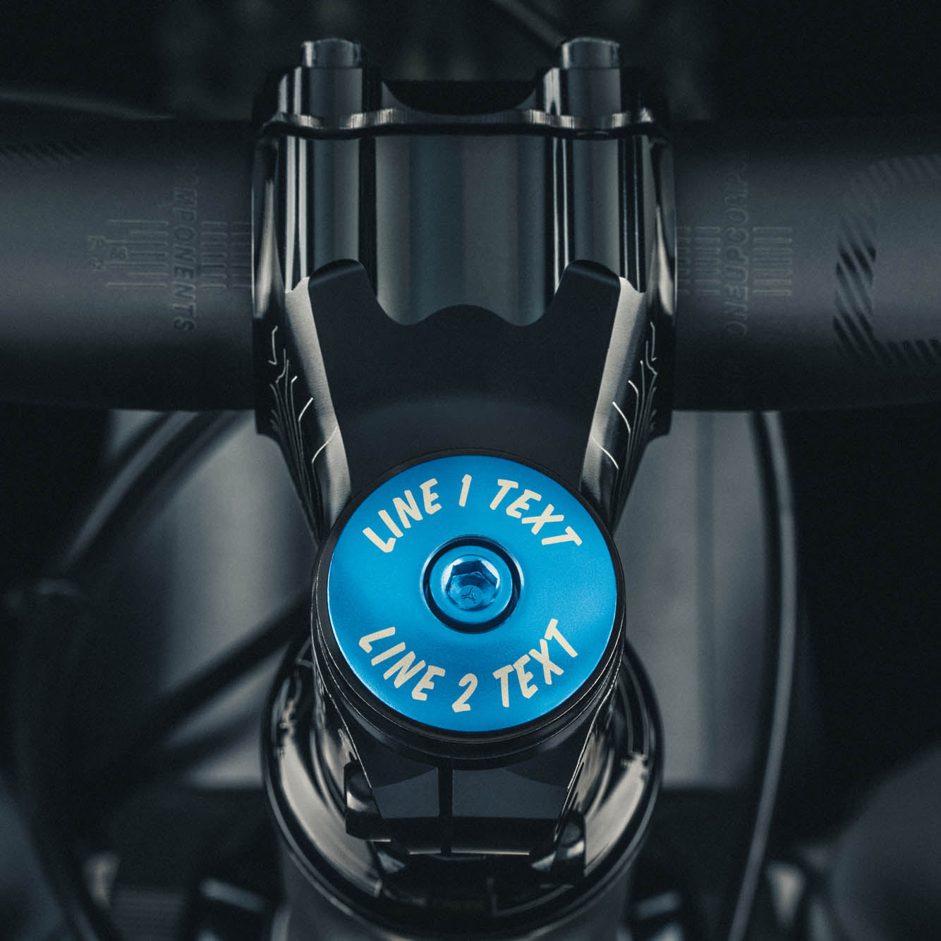 You Say It Best - Custom Text Bicycle Headset Cap fits 1 1/8" steerer tubes perfect for personalized stem cap designs.