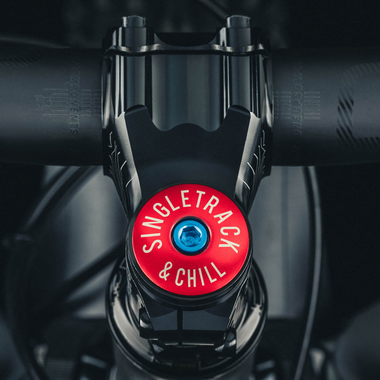 Singletrack & Chill Bicycle Headset Cap designed for 1 1/8" steerer tubes lightweight and stylish.