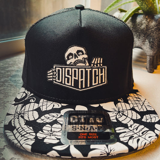 Dispatch Skalli Skeleton Mascot Logo 5 panel Hat