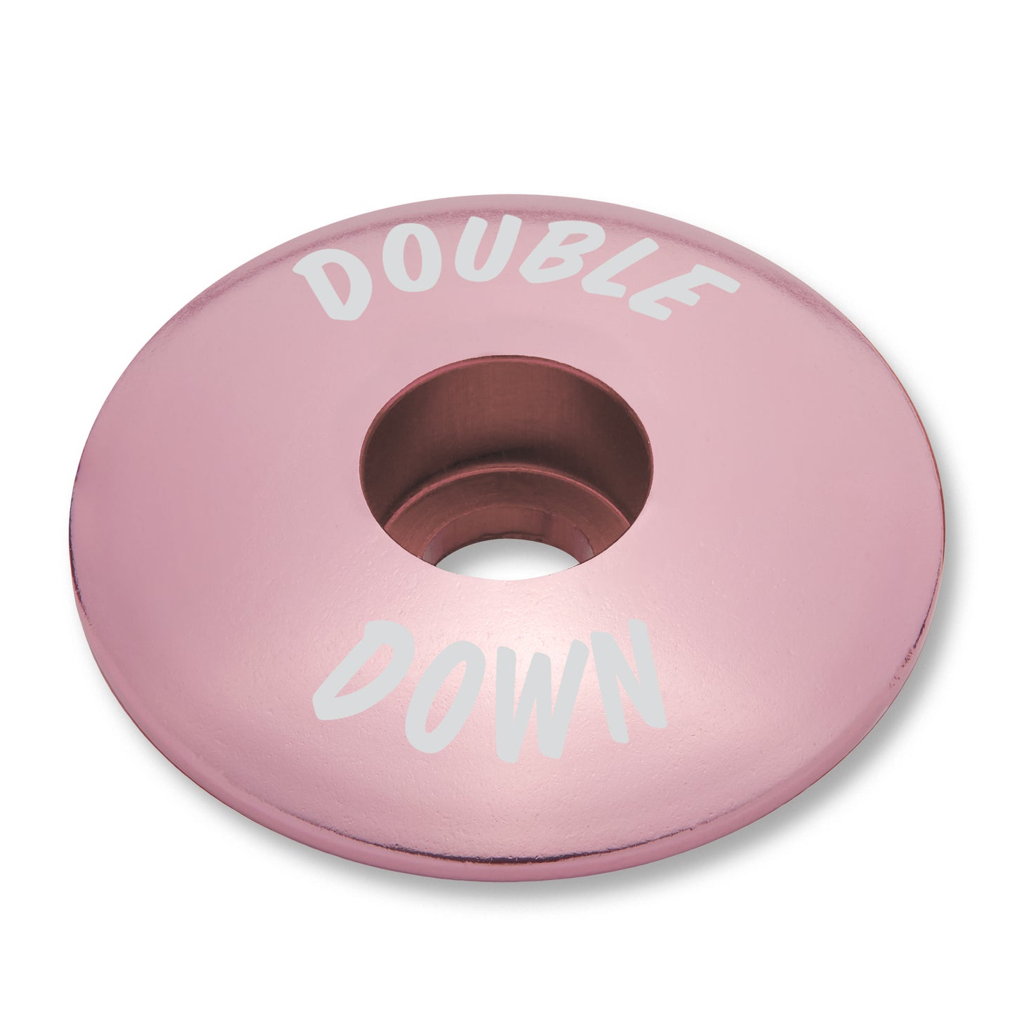 Pink stem topcap for adding a pop of color to your bike's top cap.