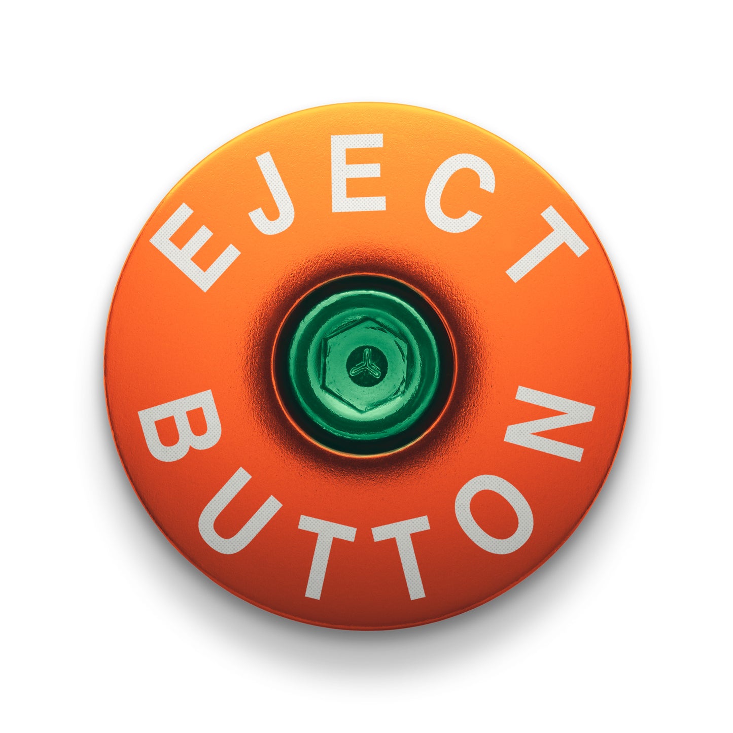 Orange bike headset cap that fits standard 1 1/8" steerer tubes, enhancing your bike’s performance with custom stem caps.