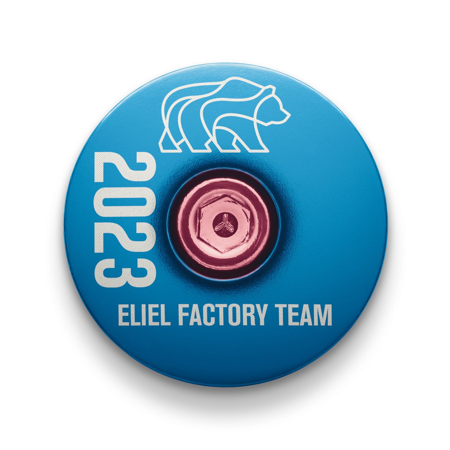 Custom blue bike headset cap with 1 1/8" fit perfect for your Eliel Cycling EFT bike.