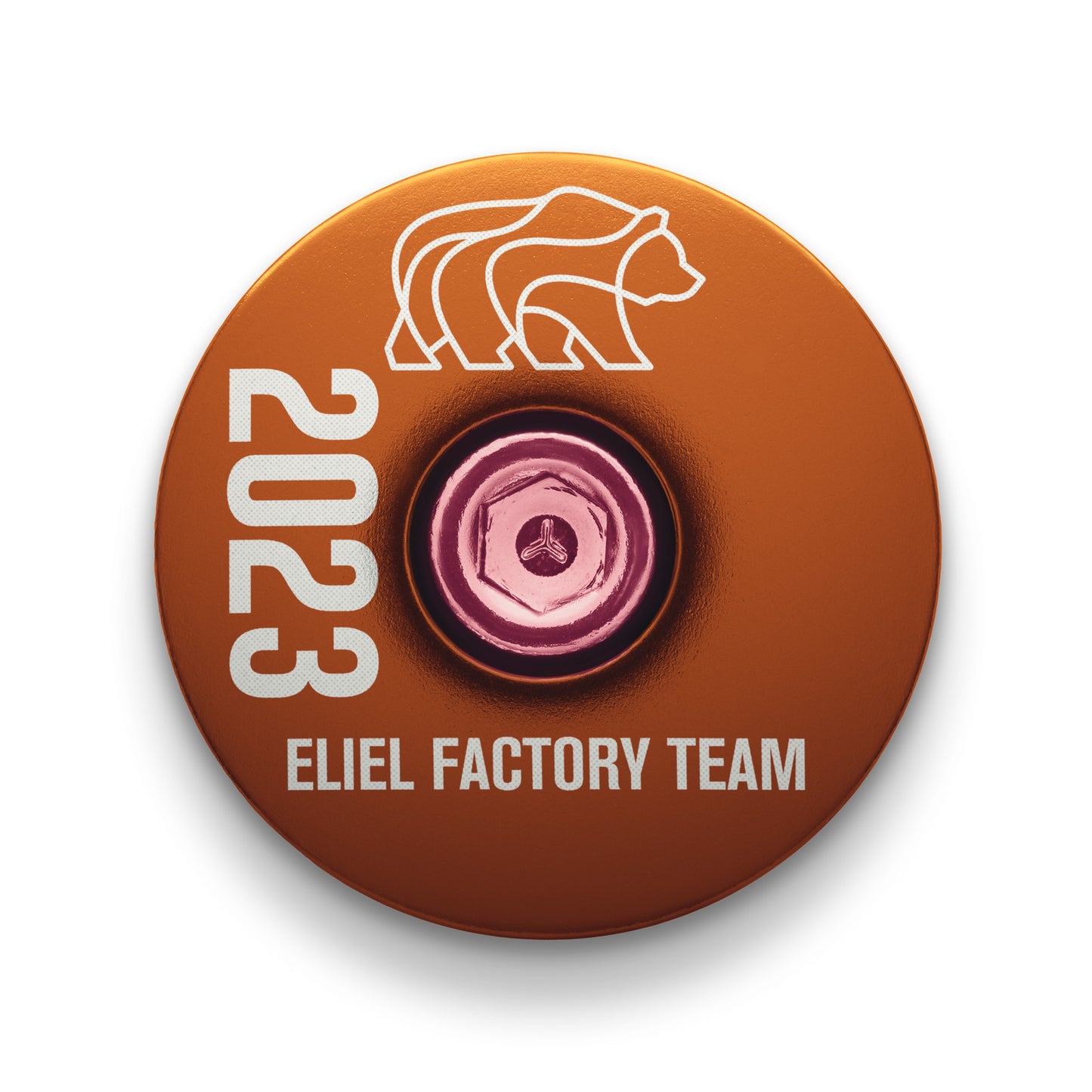 Brown custom bicycle stem cap for Eliel EFT perfect for personalizing your ride.