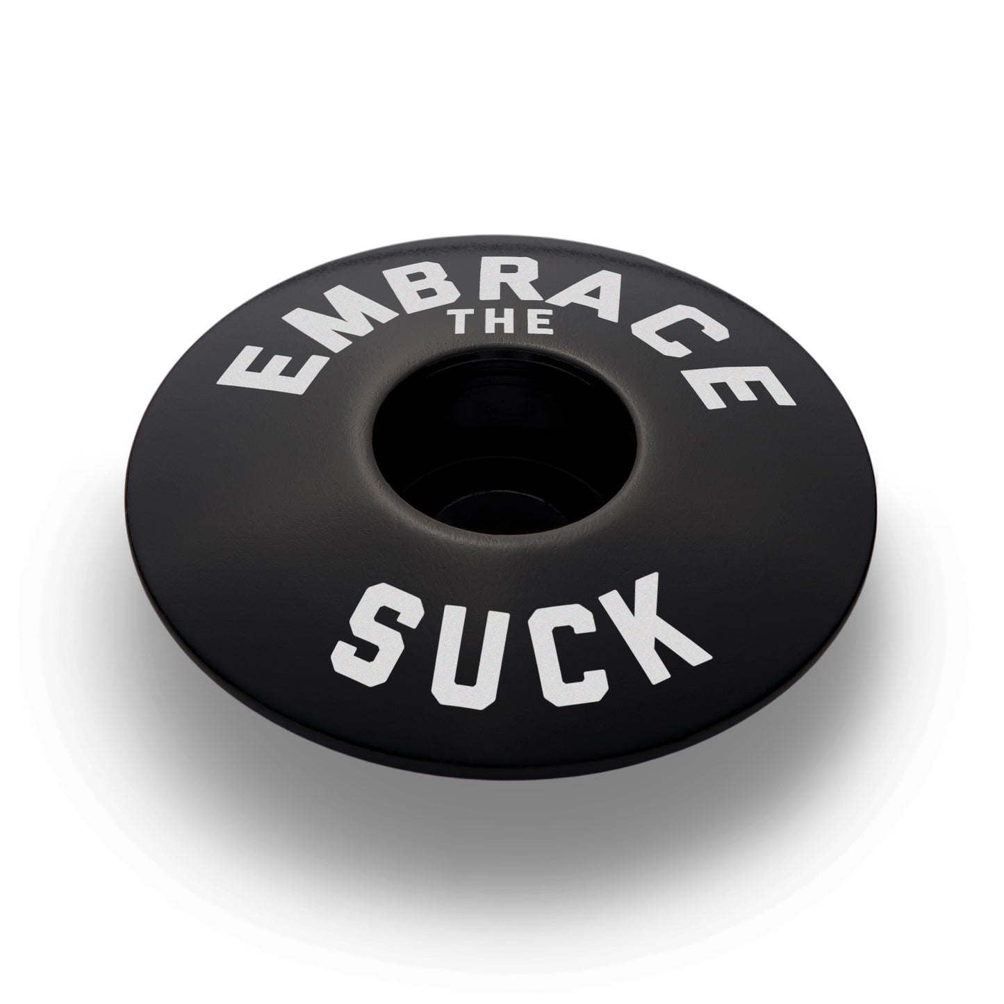 Black bike headset cap for 1 1/8" steerer tubes perfect for cycling top cap setups.