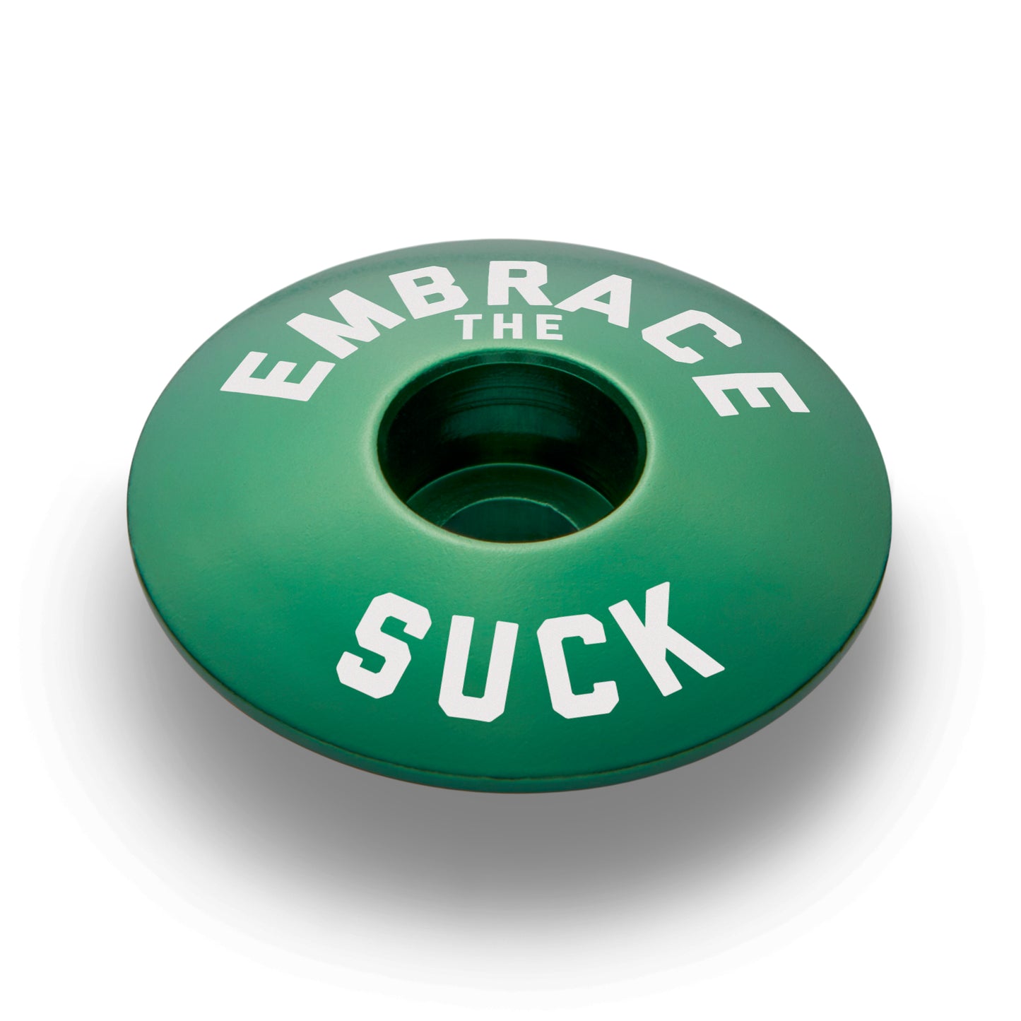 Dark green bike stem cap for a sleek addition to your mountain bike stem caps collection.