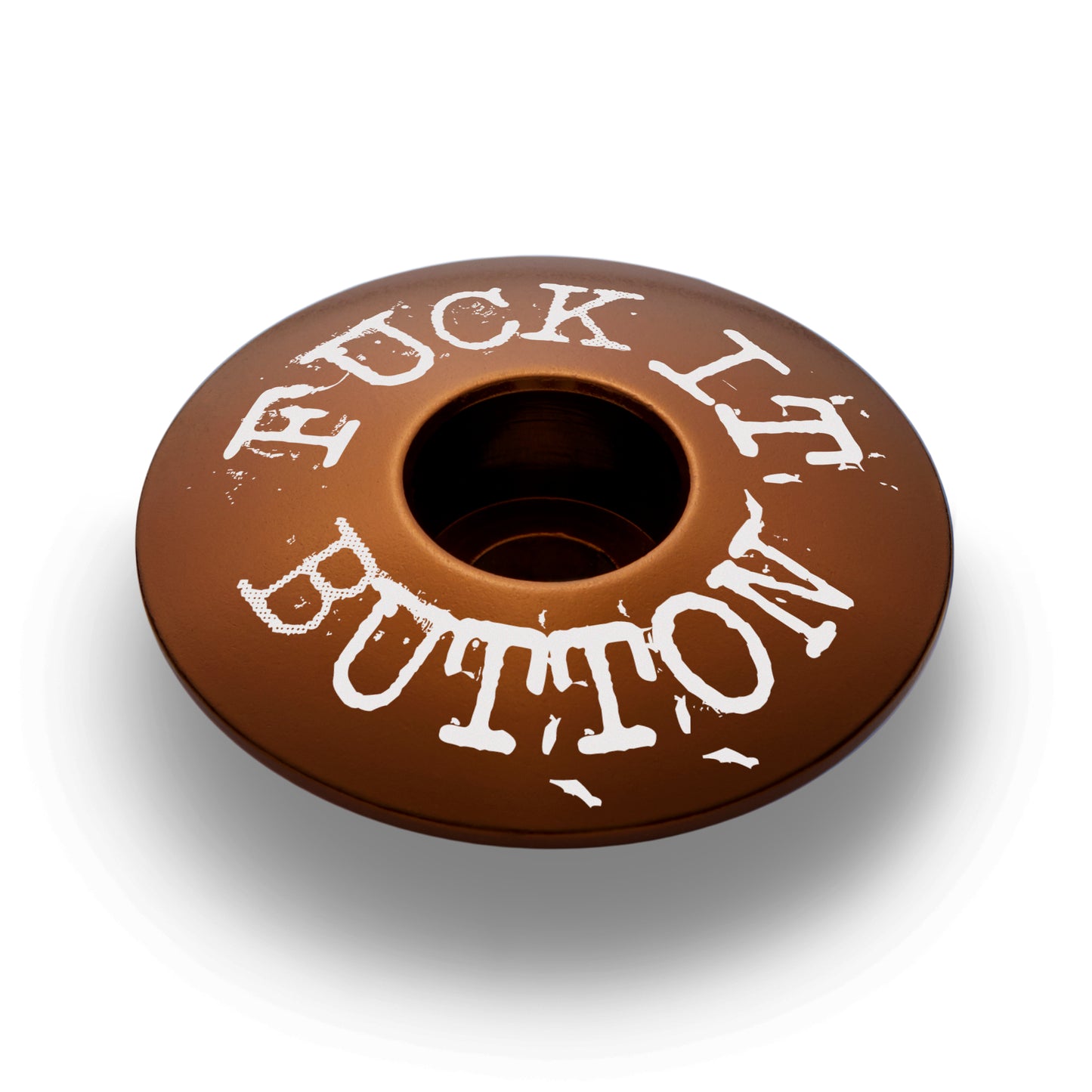 Brown bike stem cap designed for mountain and road bikes