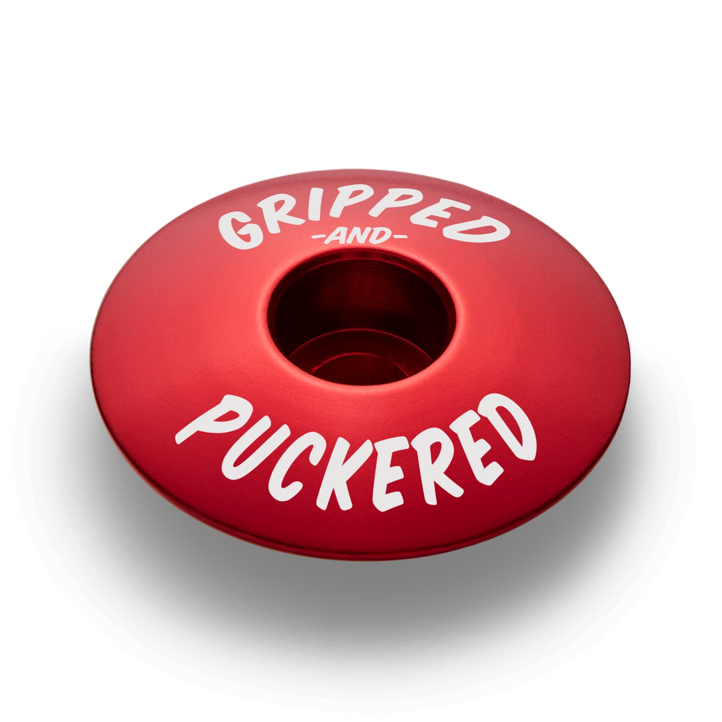 Red bike headset cap for customizing your ride with a bold touch.