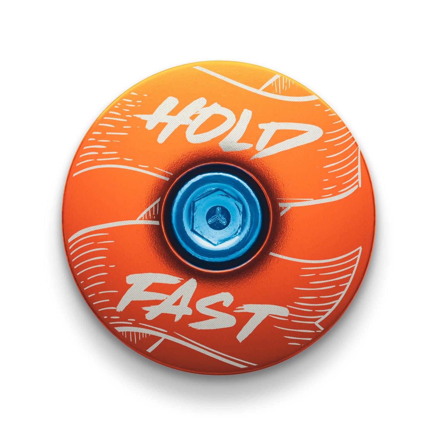 Orange bike headset top cover compatible with most modern bicycles.