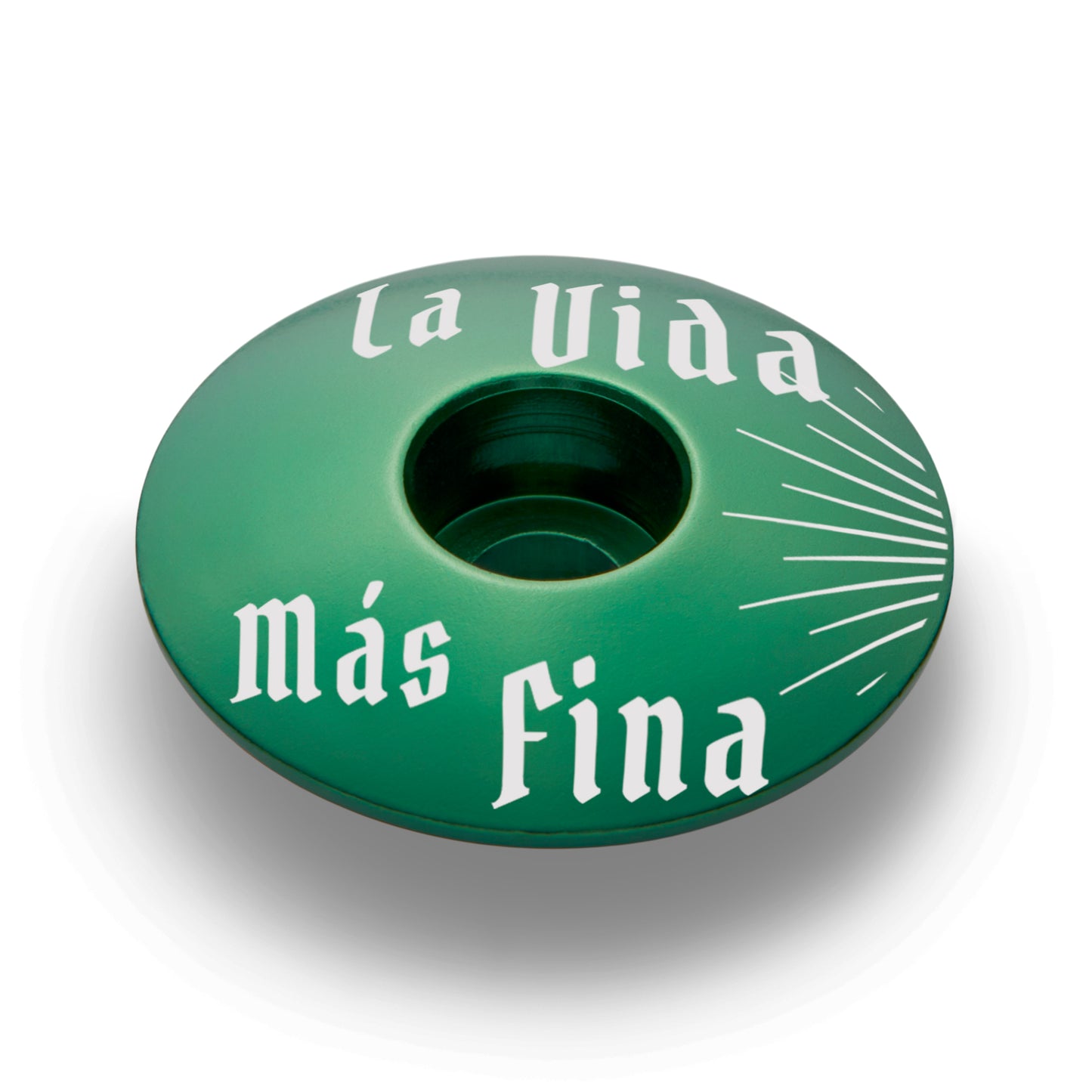 Dark green bike headset cap for a stylish touch.