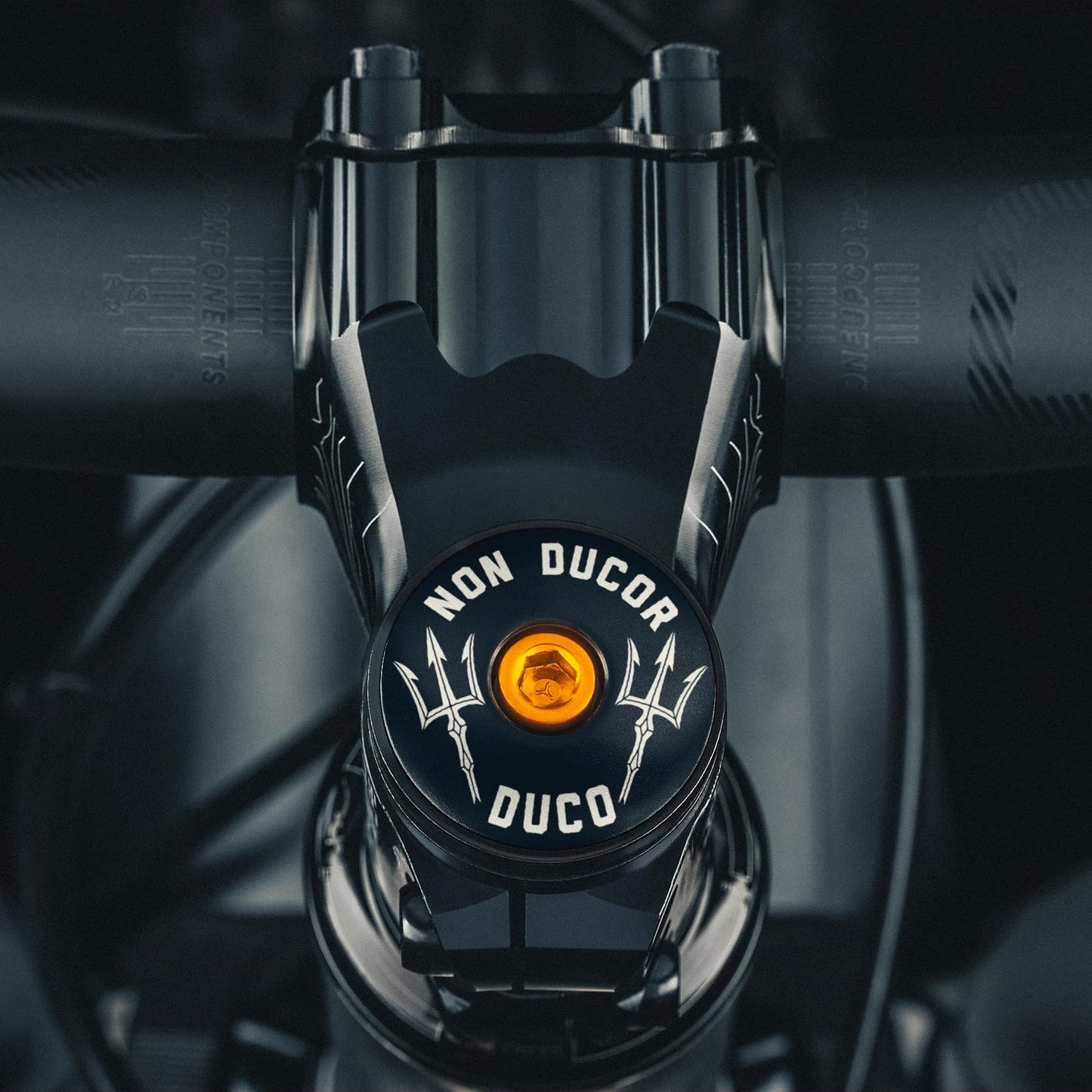 Non Ducor, Duco Custom Bicycle Headset Cap - with "No Bad Rides" engraved design for 1 1/8" steerer tubes.