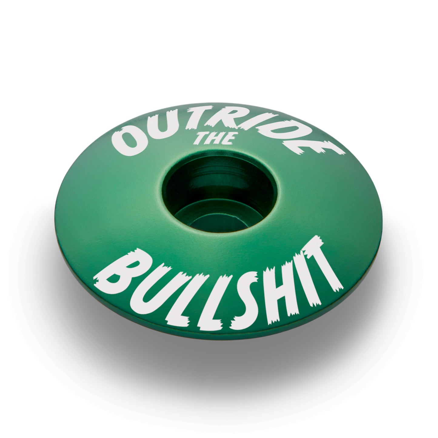 Dark green bicycle stem cap for bike equipment.