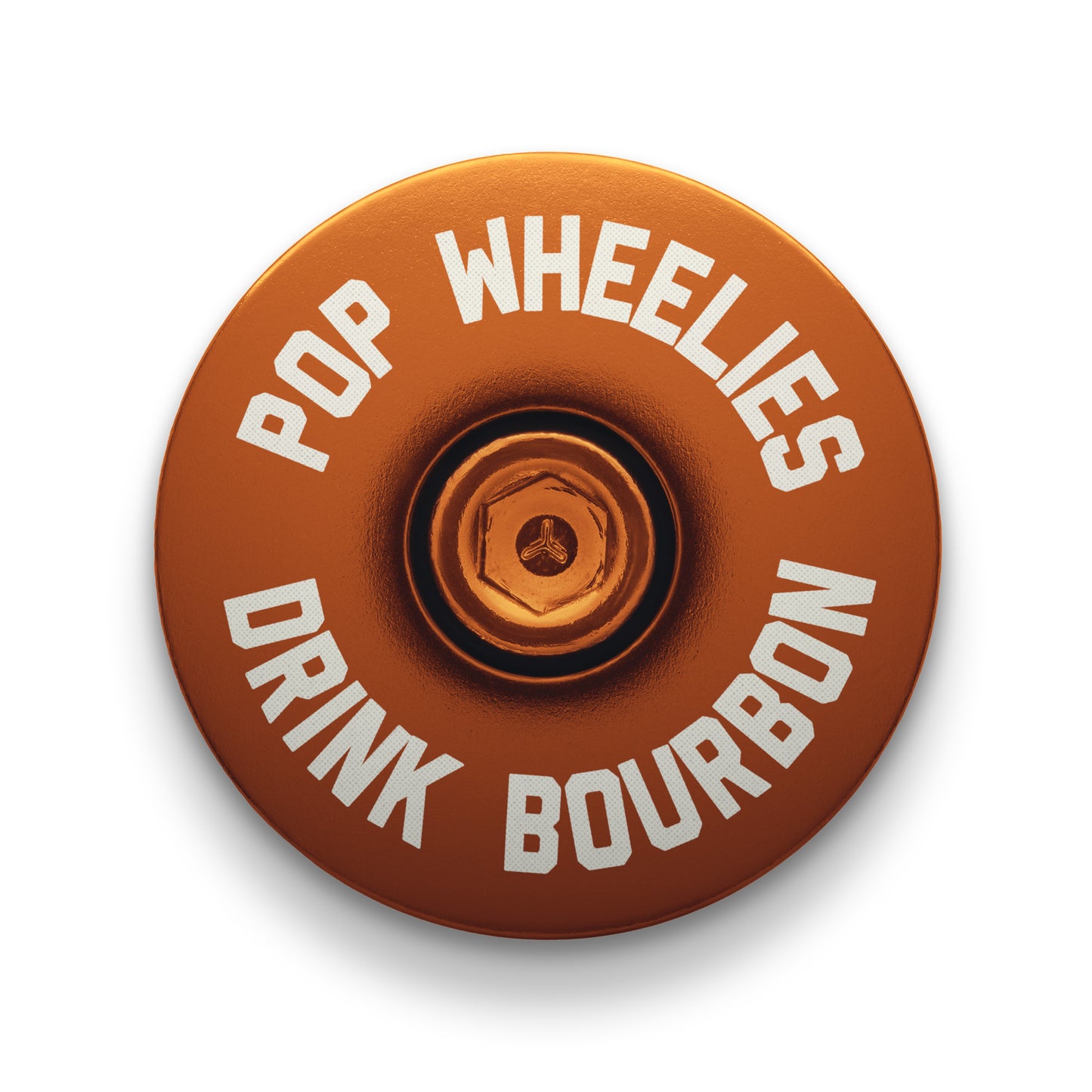 Brown bicycle headset cap is ideal for customizing mountain and road bikes.