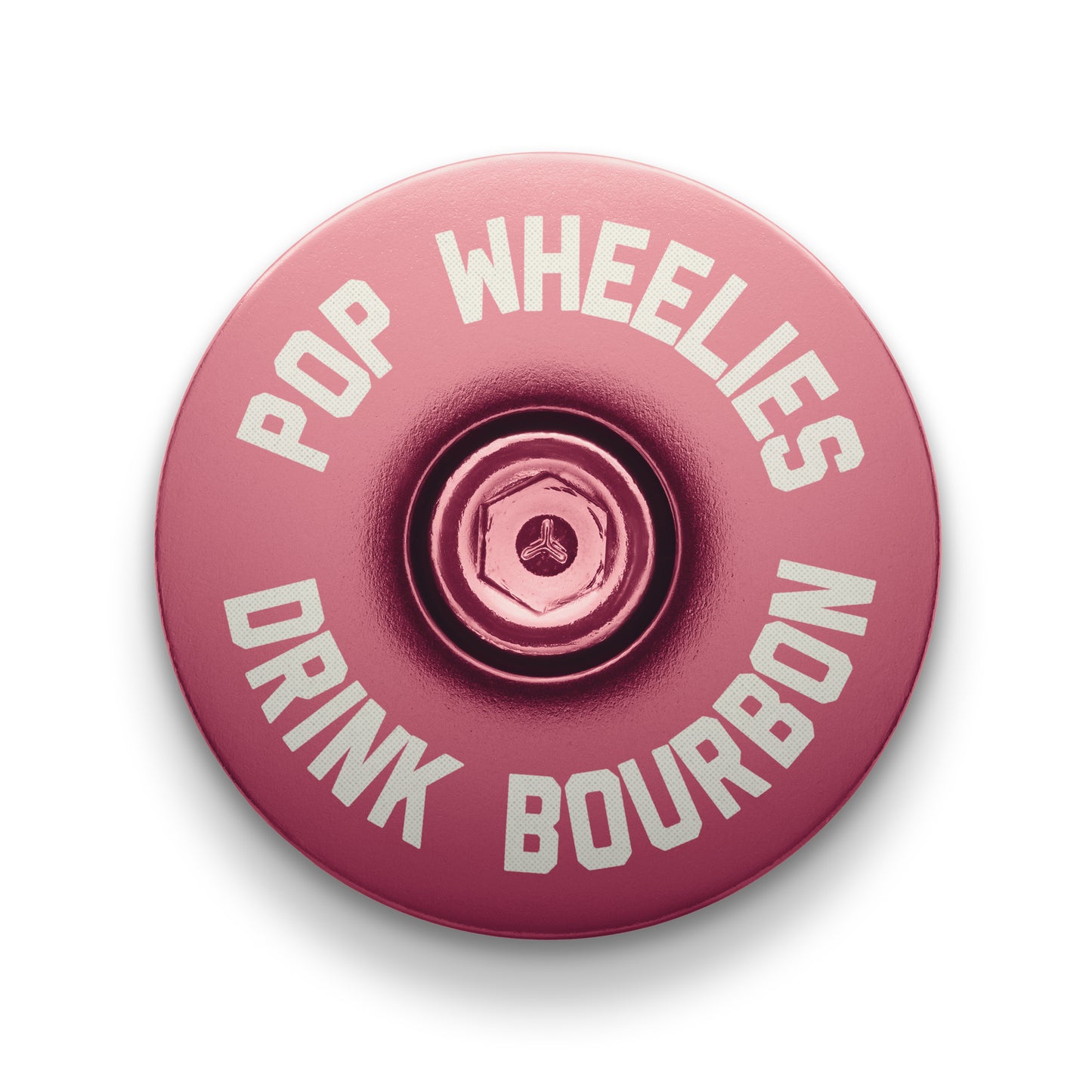 Pink bike stem top cap to customize your ride with durable and stylish bike components.