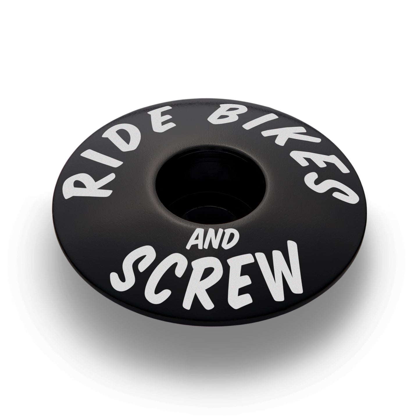 Black bicycle headset cap for 1 1/8" steerer tube fits perfectly with any custom bike setup.