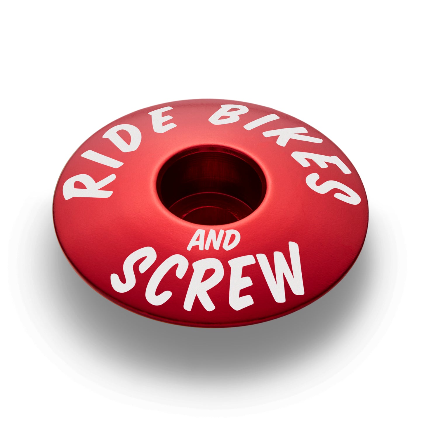 Red bike stem cap designed to fit 1 1/8" steerer tube adds a stylish touch to your ride.