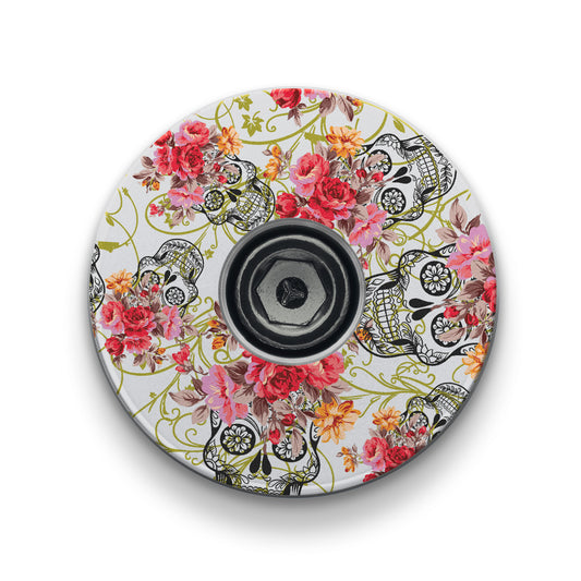 Roses & Sugar Skull Goth Custom Bicycle Headset Cap - Dispatch Bike
