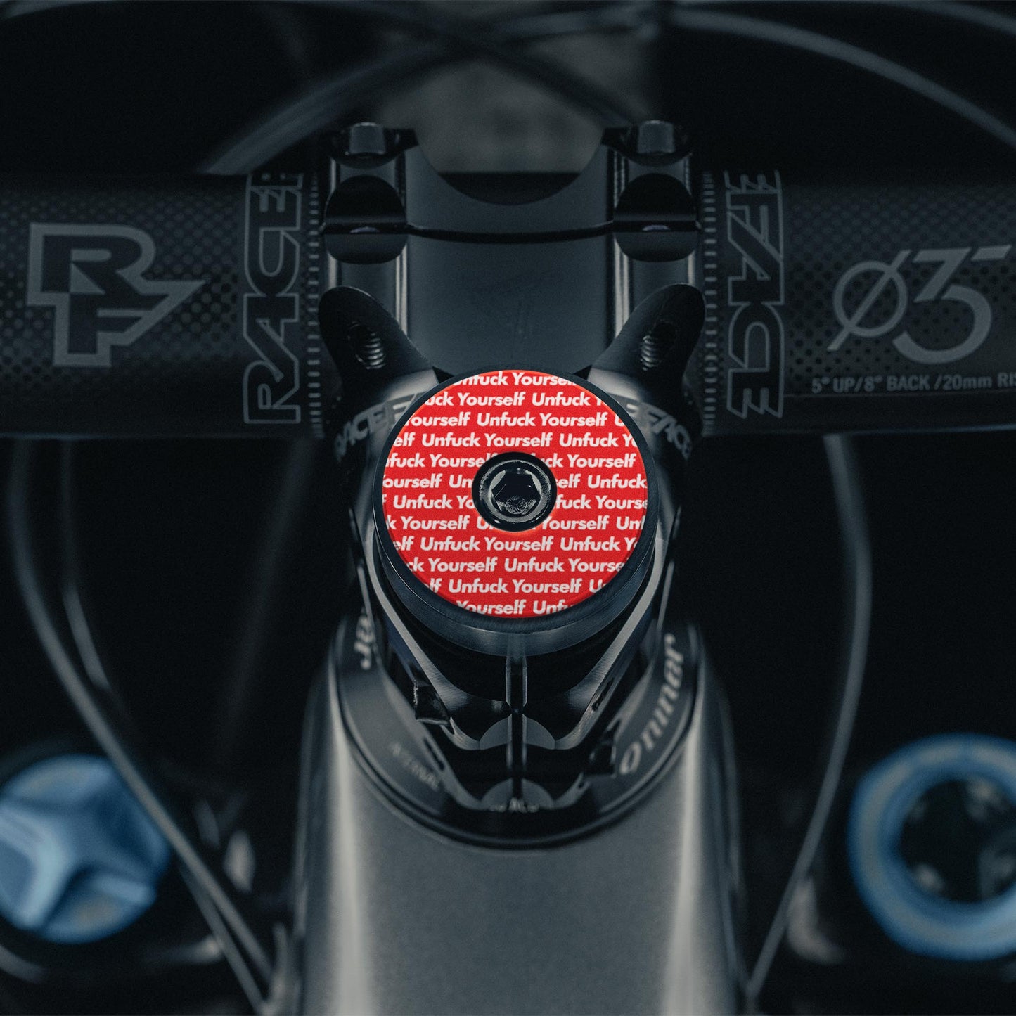 Limited Edition - Unfuck Yourself Bicycle Headset Cap - bike top cap with 1 1/8" steerer tubes for cycling customization.