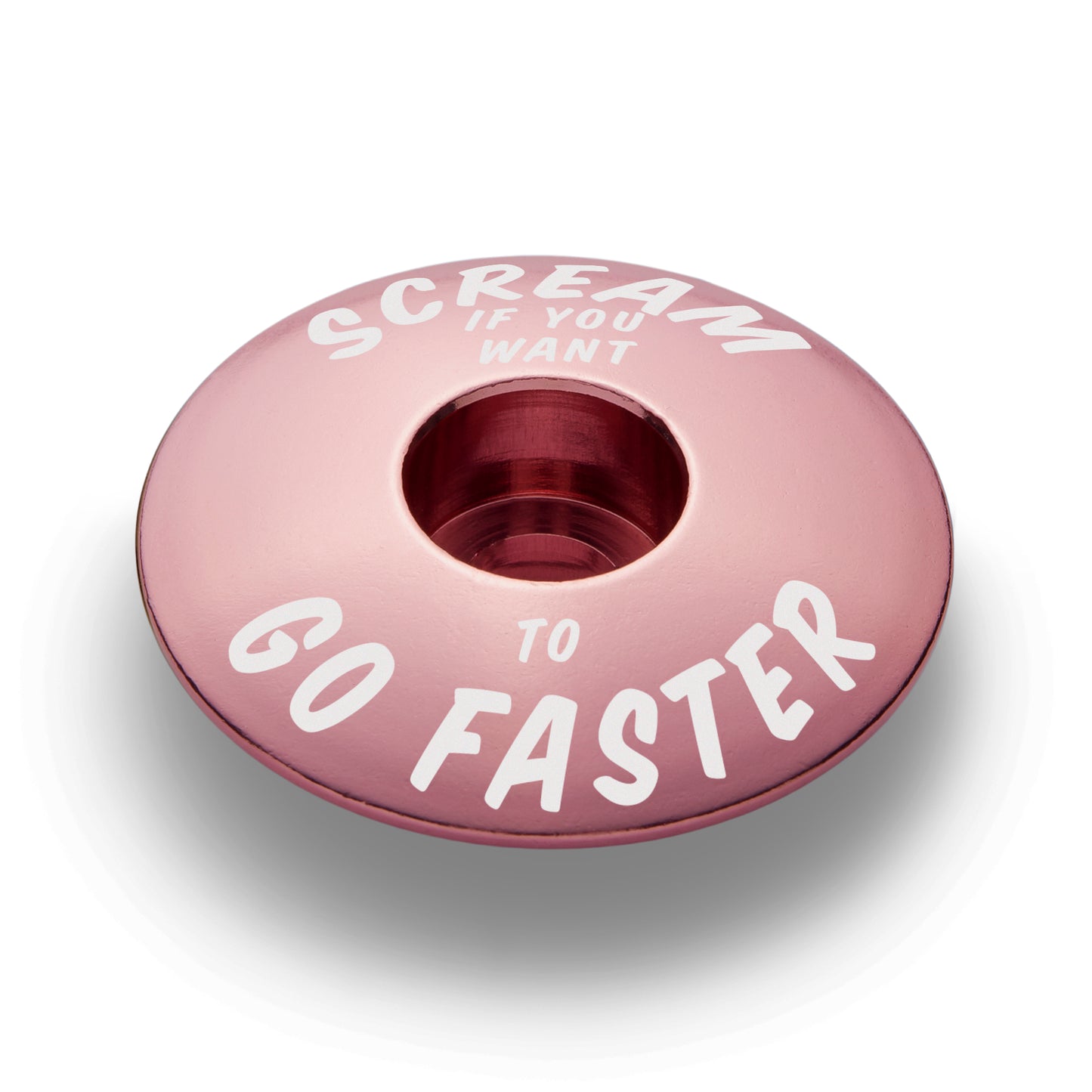 Pink stem top cap, is a great way to personalize your ride and complete your bike headset setup with style.