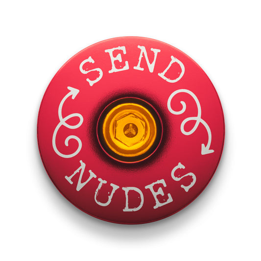 Send Nudes Bicycle Headset Cap for mountain bikes and custom bicycle accessories.