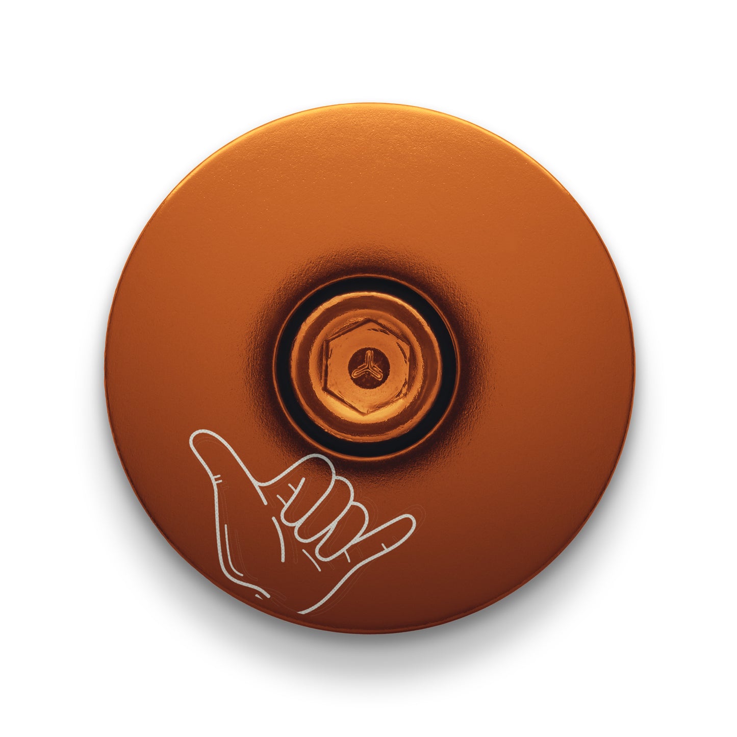 Brown bike stem cap designed to fit 1 1/8-inch steerer tubes perfect for modern bicycles.