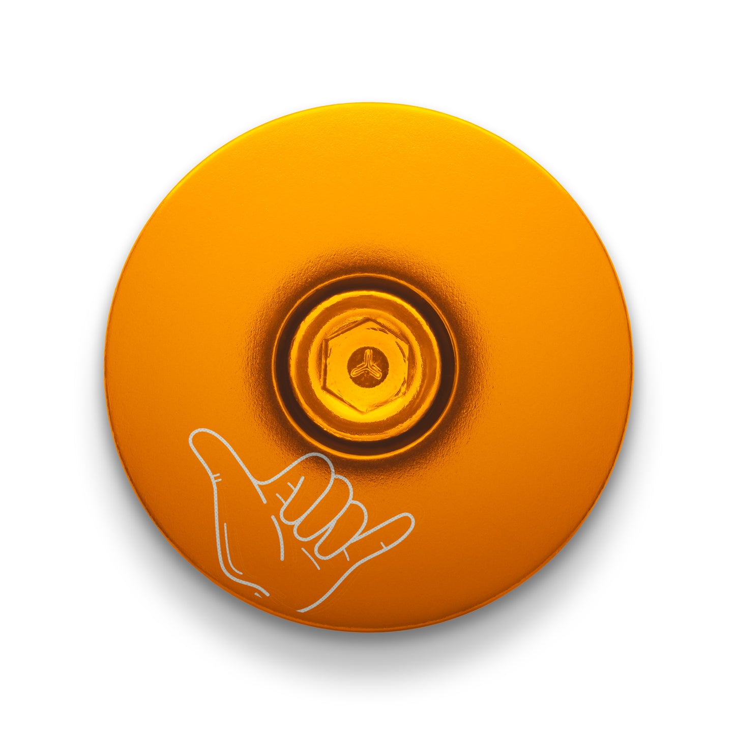 Gold bike stem cap for 1 1/8-inch steerer tubes a perfect addition to custom cycling setups.